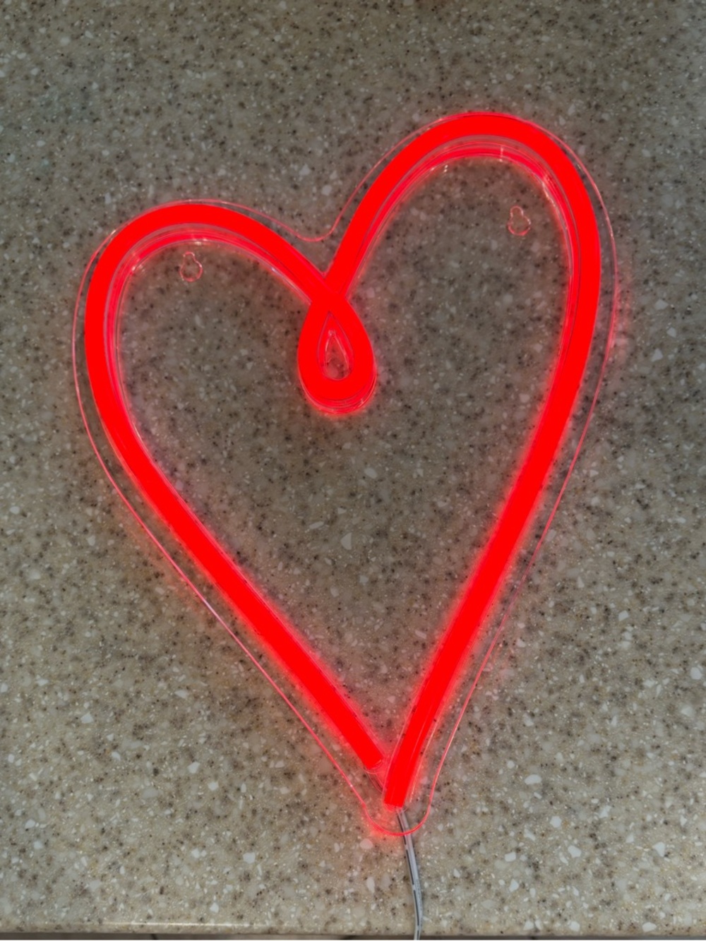 Red Neon Heart LED Wall Light